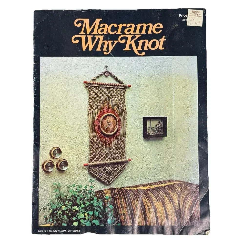 VTG Macrame Pattern Book Plant Holder Knotting Wall Hanging Lampshade Lot of 4